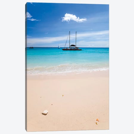 Anchored Yacht Off The Coast, Barbados, Lesser Antilles Canvas Print #TEO12} by Matteo Colombo Art Print