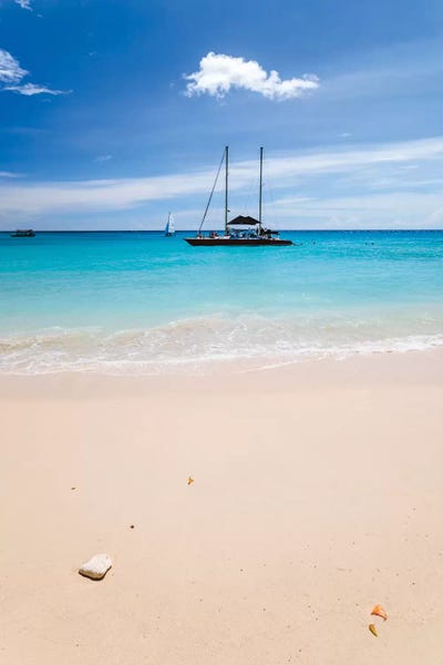 Yachts: Anchored Yacht Off The Coast, Barbados, Lesser Antilles by Matteo Colombo