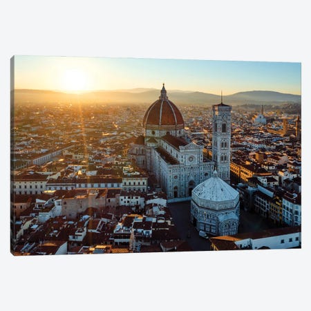 Sunset In Florence, Italy Canvas Print #TEO1303} by Matteo Colombo Canvas Wall Art