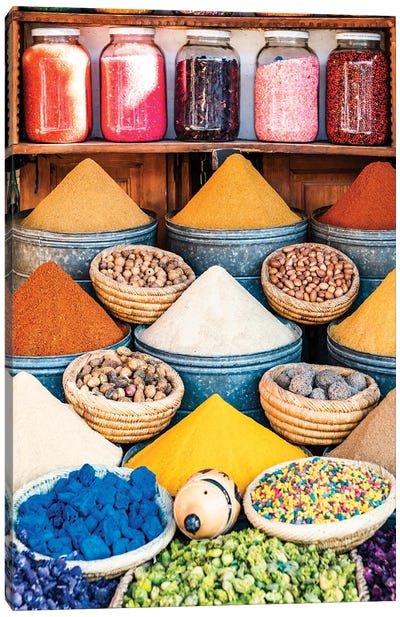 Colorful Spices, Morocco I Canvas Art Print - Moroccan Culture