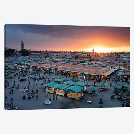 Last Light Over Marrakesh, Morocco Canvas Print #TEO1320} by Matteo Colombo Canvas Wall Art