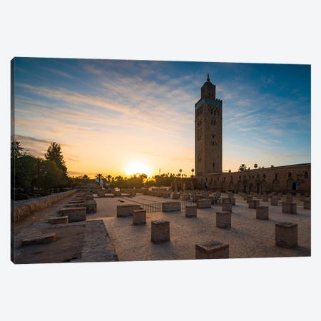 Sunrise At The Mosque, Morocco Canvas Print #TEO1321} by Matteo Colombo Canvas Art