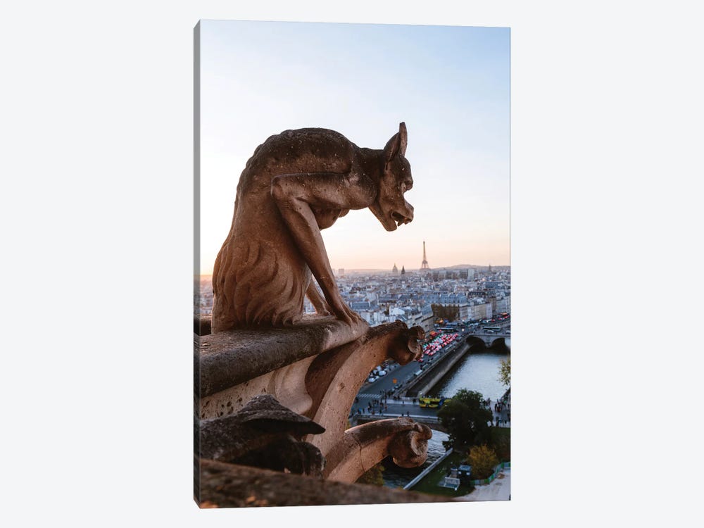 Gargoyle On Notre Dame Cathedral, Paris by Matteo Colombo 1-piece Canvas Art