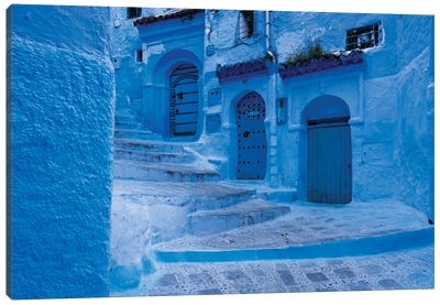Three Blue Doors, Morocco Canvas Art Print - Morocco