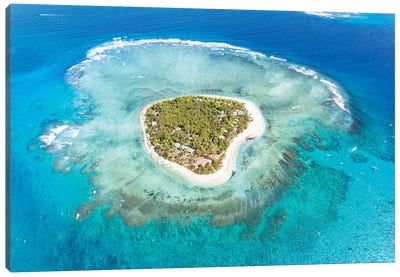 Heart Shaped Island, Mamanucas, Fiji I Canvas Art Print - Island Art