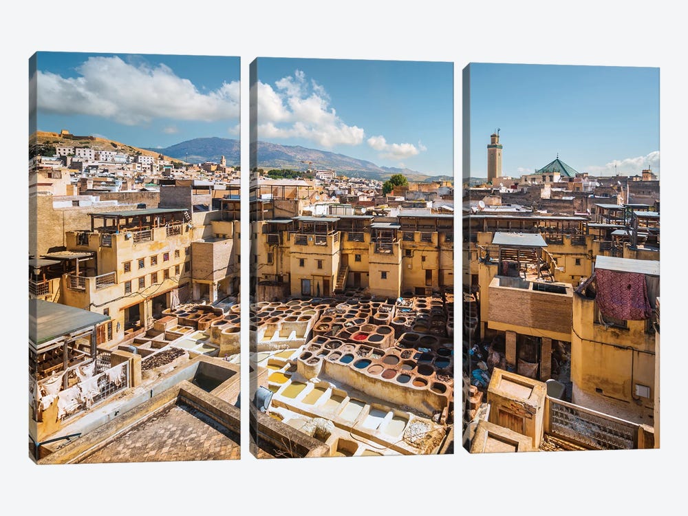 Fez Tannery, Morocco by Matteo Colombo 3-piece Canvas Artwork