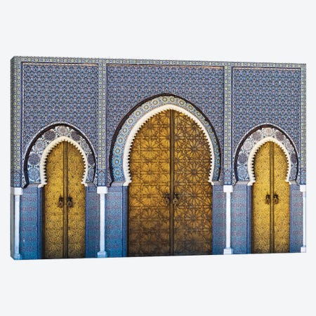 Golden Doors, Morocco Canvas Print #TEO1354} by Matteo Colombo Canvas Artwork