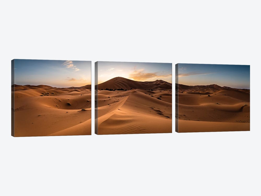 Sunset In The Sahara, Morocco by Matteo Colombo 3-piece Canvas Wall Art