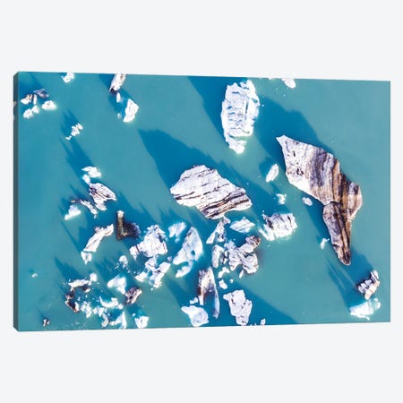 Icebergs From The Air, Iceland Canvas Print #TEO136} by Matteo Colombo Canvas Art Print