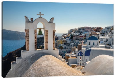 Afternoon In Oia, Santorini Canvas Art Print - Famous Places of Worship