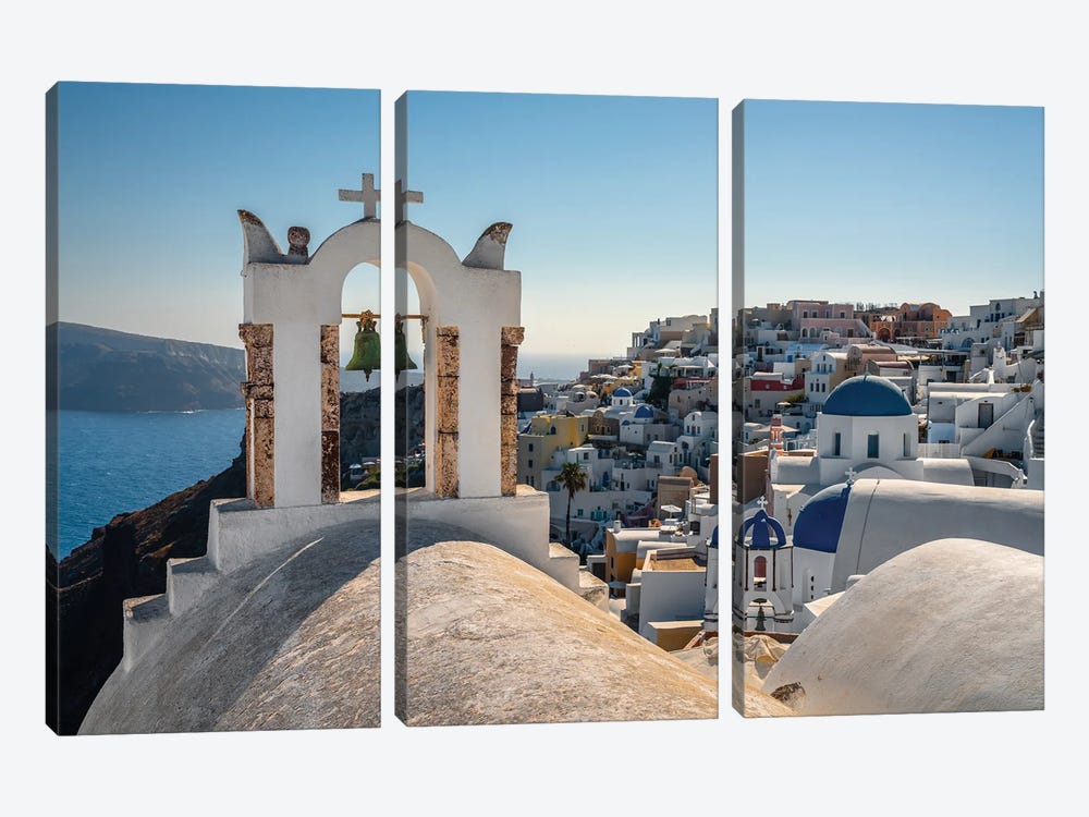 Afternoon In Oia, Santorini by Matteo Colombo 3-piece Canvas Art Print