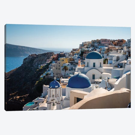 Hot Summer In Santorini, Greece Canvas Print #TEO1382} by Matteo Colombo Canvas Wall Art