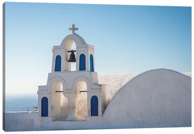 Bell Tower, Santorini, Greece Canvas Art Print - Famous Places of Worship