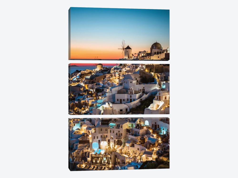 Sunset In Oia, Santorini by Matteo Colombo 3-piece Canvas Artwork