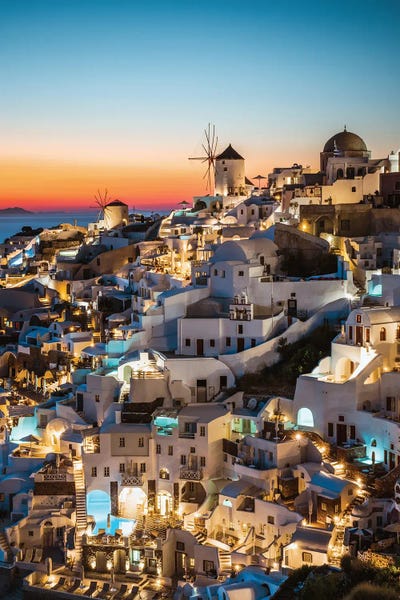 Domes: Sunset In Oia, Santorini by Matteo Colombo