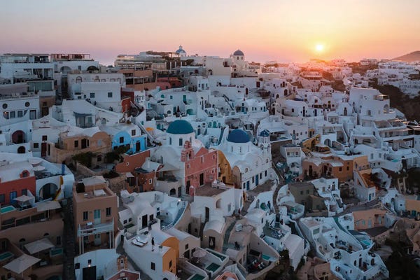 Oia At Sunrise, Santorini