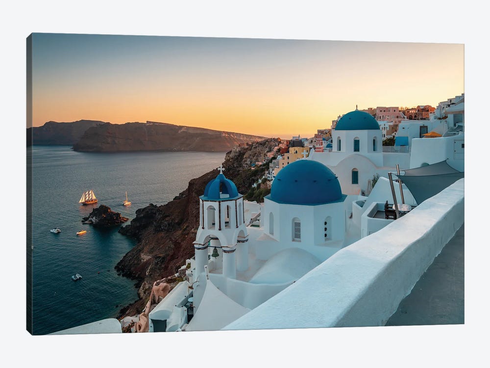 Colorful Sunset In Oia, Santorini by Matteo Colombo 1-piece Canvas Print