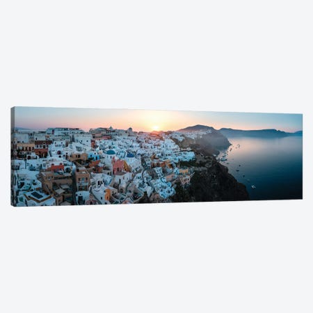 Panoramic Sunrise, Santorini, Greece Canvas Print #TEO1408} by Matteo Colombo Canvas Print