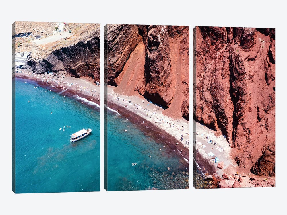 Red Beach, Santorini by Matteo Colombo 3-piece Art Print
