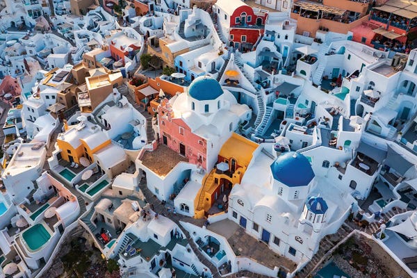 Domes: Aerial View Over Oia, Santorini by Matteo Colombo