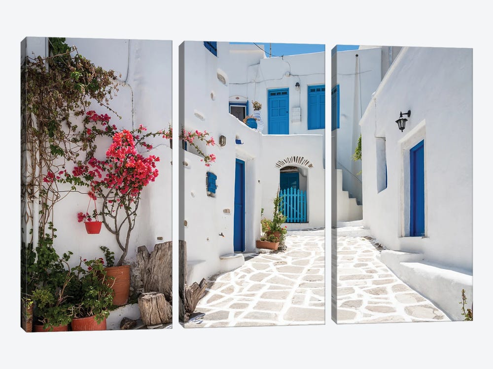 White Town, Paros, Greece by Matteo Colombo 3-piece Canvas Wall Art