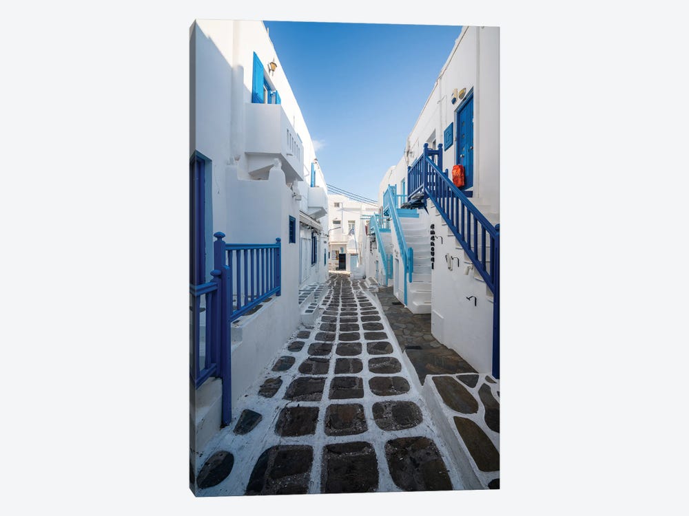 Blue Alley In Mykonos, Greece by Matteo Colombo 1-piece Canvas Wall Art