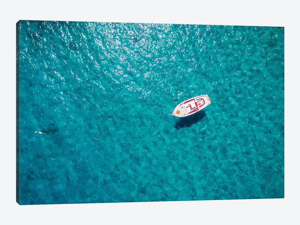 Boat In The Blue Mediterranean Sea by Matteo Colombo 1-piece Canvas Wall Art