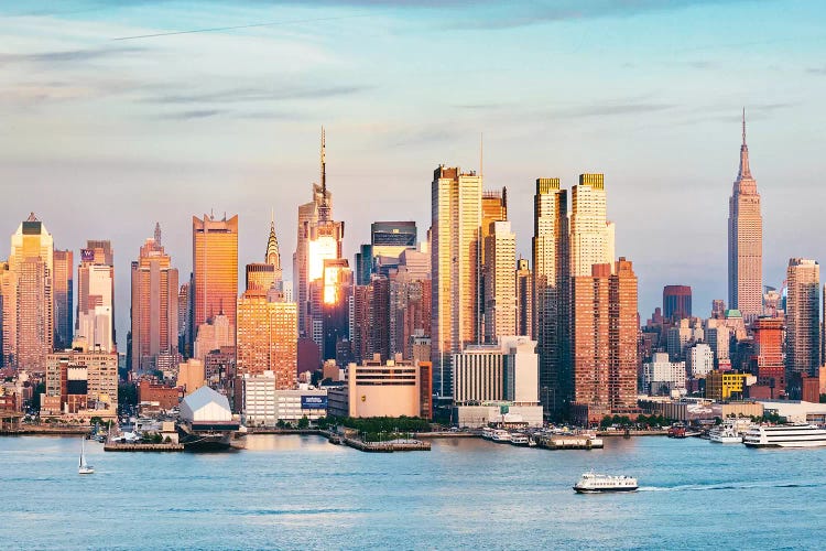 Midtown Manhattan Skyline At Sunset, New York