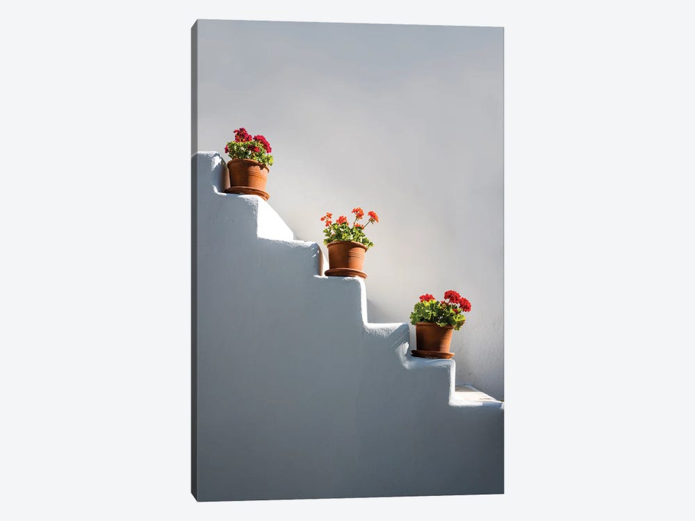 Staircase With Flowers, Greece by Matteo Colombo 1-piece Canvas Art Print