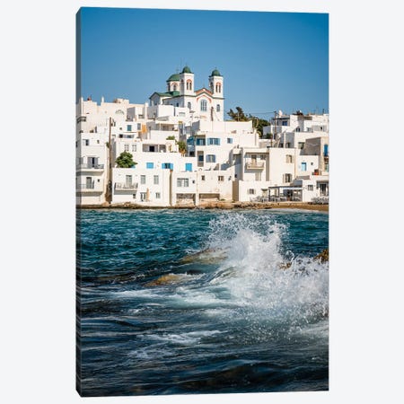 Old Town And Sea, Paros, Greece Canvas Print #TEO1451} by Matteo Colombo Canvas Artwork