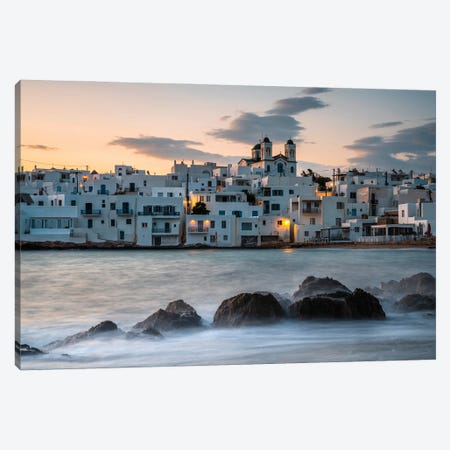 Sunset Over The Village, Paros, Greece Canvas Print #TEO1453} by Matteo Colombo Canvas Wall Art