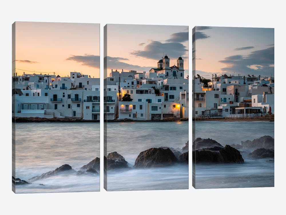 Sunset Over The Village, Paros, Greece by Matteo Colombo 3-piece Canvas Artwork