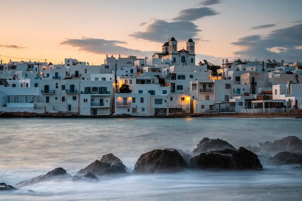Sunset Over The Village, Paros, Greece
