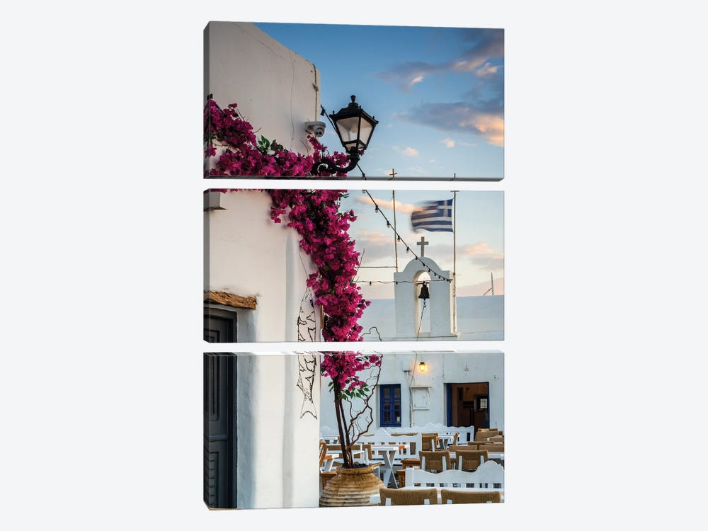 Sunrise In The White Town, Paros, Greece I by Matteo Colombo 3-piece Canvas Print