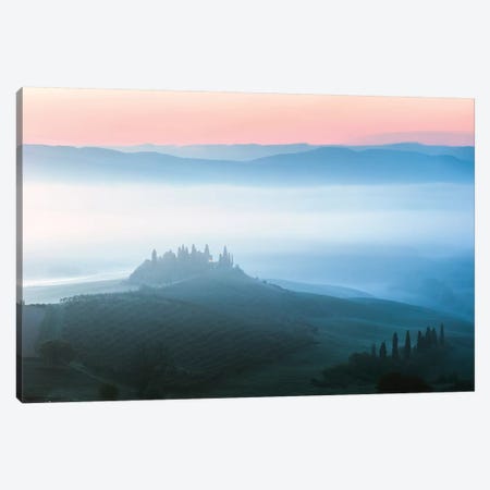 Misty Dawn Over Belvedere, Tuscany Canvas Print #TEO145} by Matteo Colombo Canvas Art