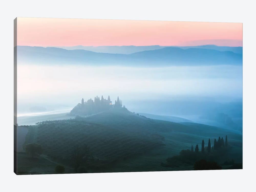 Misty Dawn Over Belvedere, Tuscany by Matteo Colombo 1-piece Canvas Artwork