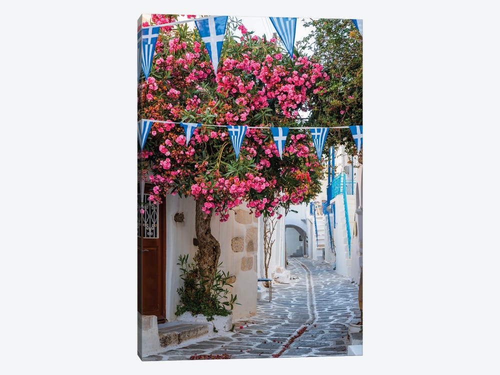 Walking In The White Village, Paros, Greece by Matteo Colombo 1-piece Canvas Print