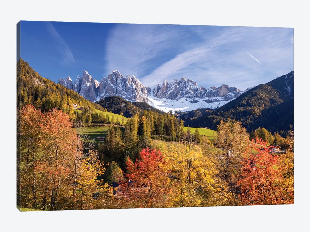 Autumn Landscape I, Odle/Geisler Group, Dolomites, Val di Funes, South Tyrol Province, Italy by Matteo Colombo 1-piece Art Print