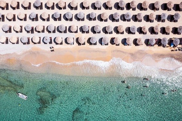 Aerial Beaches: Beach Holiday, Mykonos, Greece II by Matteo Colombo