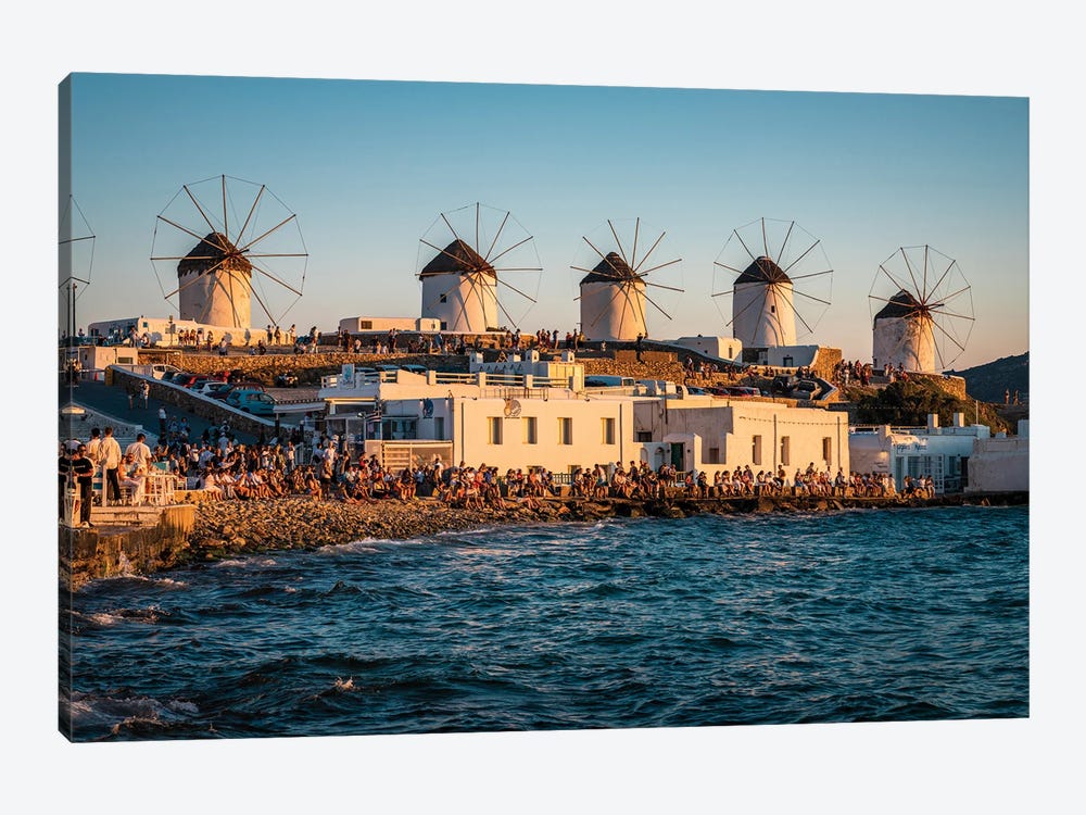 Windmills At Sunset, Mykonos, Greece by Matteo Colombo 1-piece Canvas Art