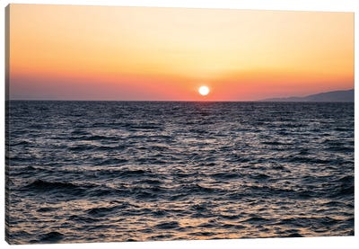 Sunset On The Sea, Greece Canvas Art Print - Mykonos Art