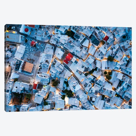 Aerial View Of The Old Town, Mykonos, Greece Canvas Print #TEO1511} by Matteo Colombo Canvas Print
