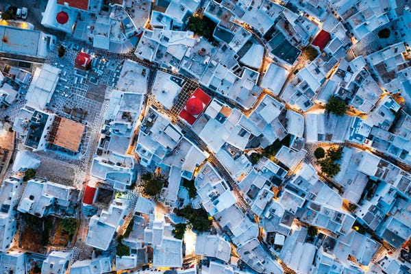 Aerial View Of The Old Town, Mykonos, Greece