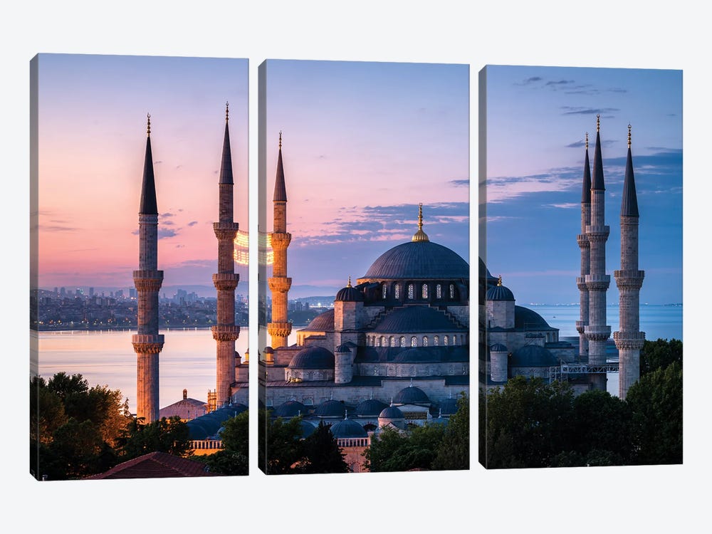 The Blue Mosque, Istanbul, Turkey by Matteo Colombo 3-piece Canvas Art Print