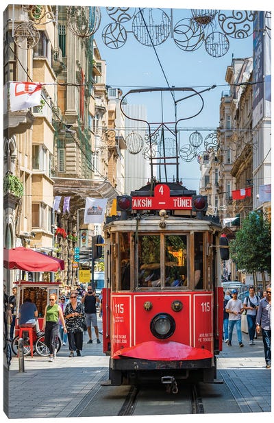 Tram In Istanbul, Turkey Canvas Art Print - Istanbul Art