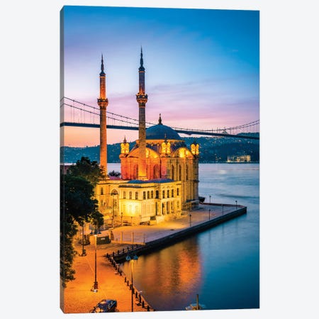 Ortakoy Mosque On The Bosphorus, Istanbul Ii Canvas Print #TEO1521} by Matteo Colombo Canvas Art