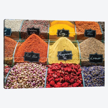 Spices At The Bazaar, Istanbul Canvas Print #TEO1522} by Matteo Colombo Canvas Artwork