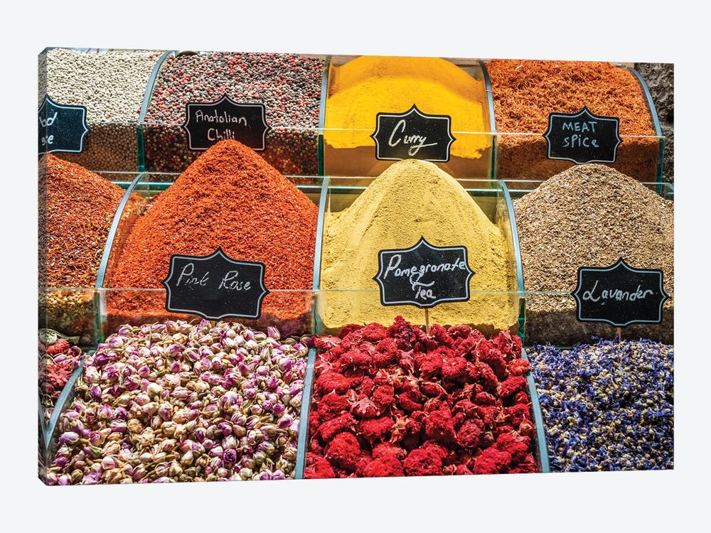 Spices At The Bazaar, Istanbul by Matteo Colombo 1-piece Canvas Print
