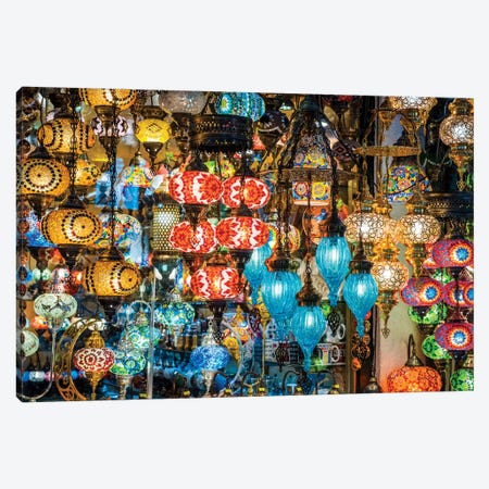 Colorful Lamps At The Bazaar, Istanbul Canvas Print #TEO1524} by Matteo Colombo Canvas Print