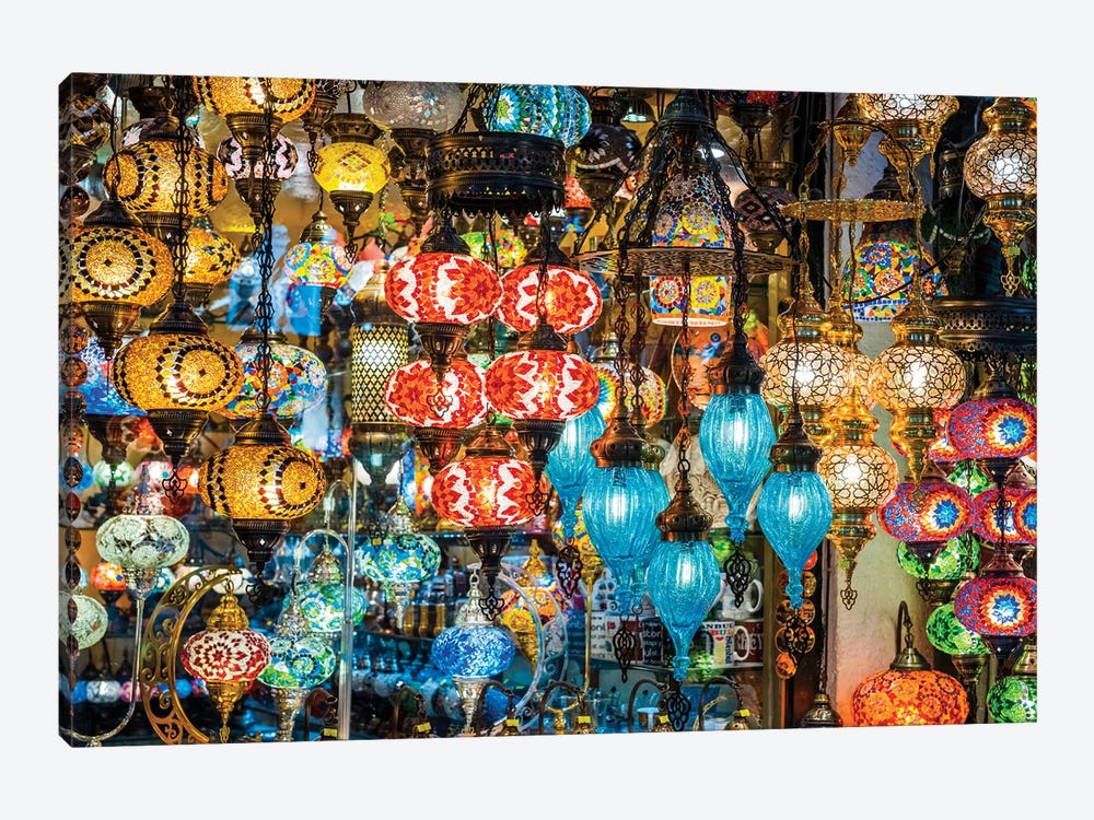Colorful Lamps At The Bazaar, Istanbul by Matteo Colombo 1-piece Canvas Print